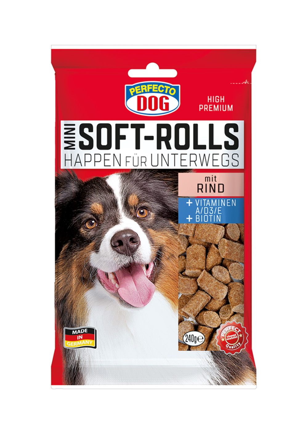 PERFECTO Dog Mini Soft Rolls 240 gm