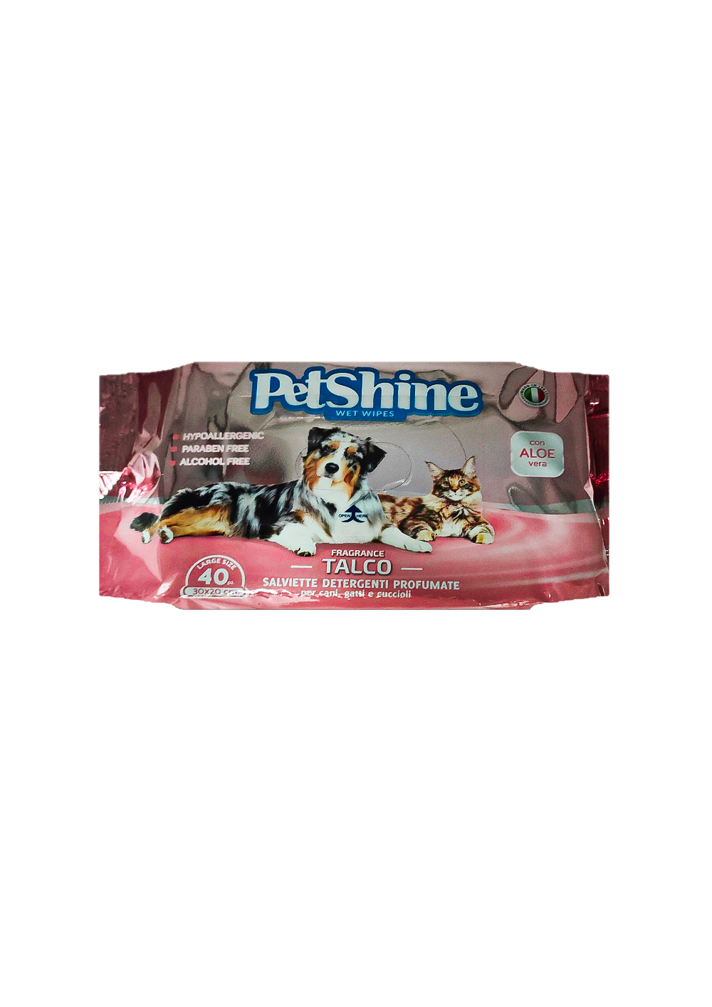 PetShine Wet Wipes With Babypowder For Dogs & Cats 40pcs 30x20cm