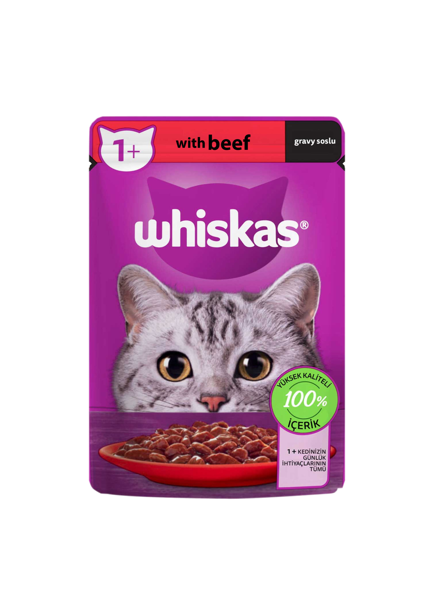 WHISKAS 1+ with Beef Pouch 85g