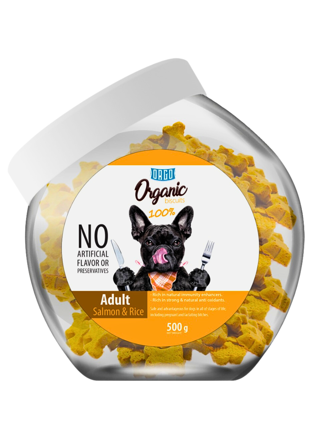 Orgo Biscuits For Adult Dogs With Salmon And Rice 500G