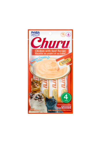 INABA  Churu Chicken with Beef Recipe x4pcs