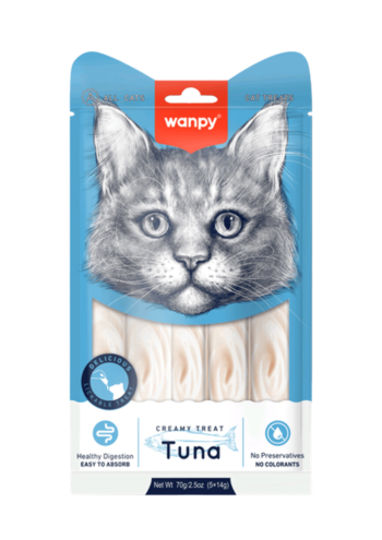 Wanpy Creamy Lickable Cat Treats – Tuna (14g x 5pc)