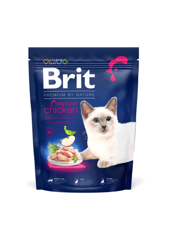 Brit Premium By Nature Dry Food For Sterilized Cats With Chicken 300g