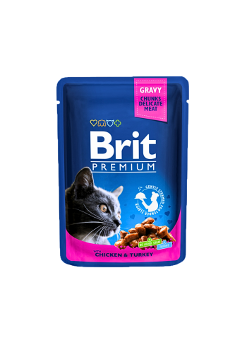 Brit Premium Cat Pouches with Chicken & Turkey 100g