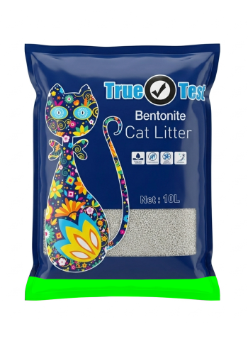 True Test Bentonite Cat Litter Fast Clumping With Green Apple 10L