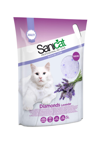 Sanicat Diamonds Lavender Silica Gel Cat Litter  5L