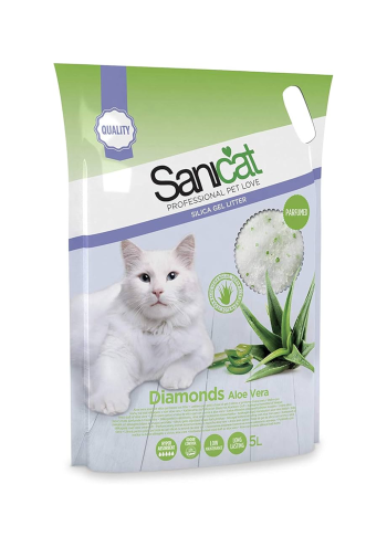 Sanicat Diamonds Aloe Vera Silica Gel Cat Litter  5L