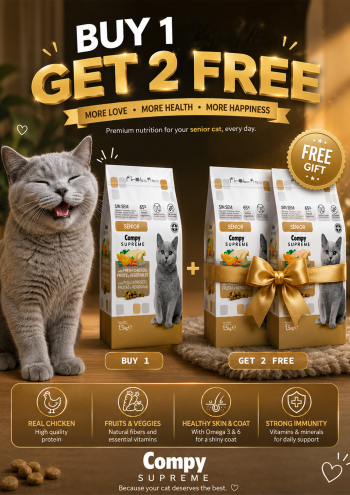BUY 1 GET 2 FREE Compy Supreme Senior cat 1.5kg