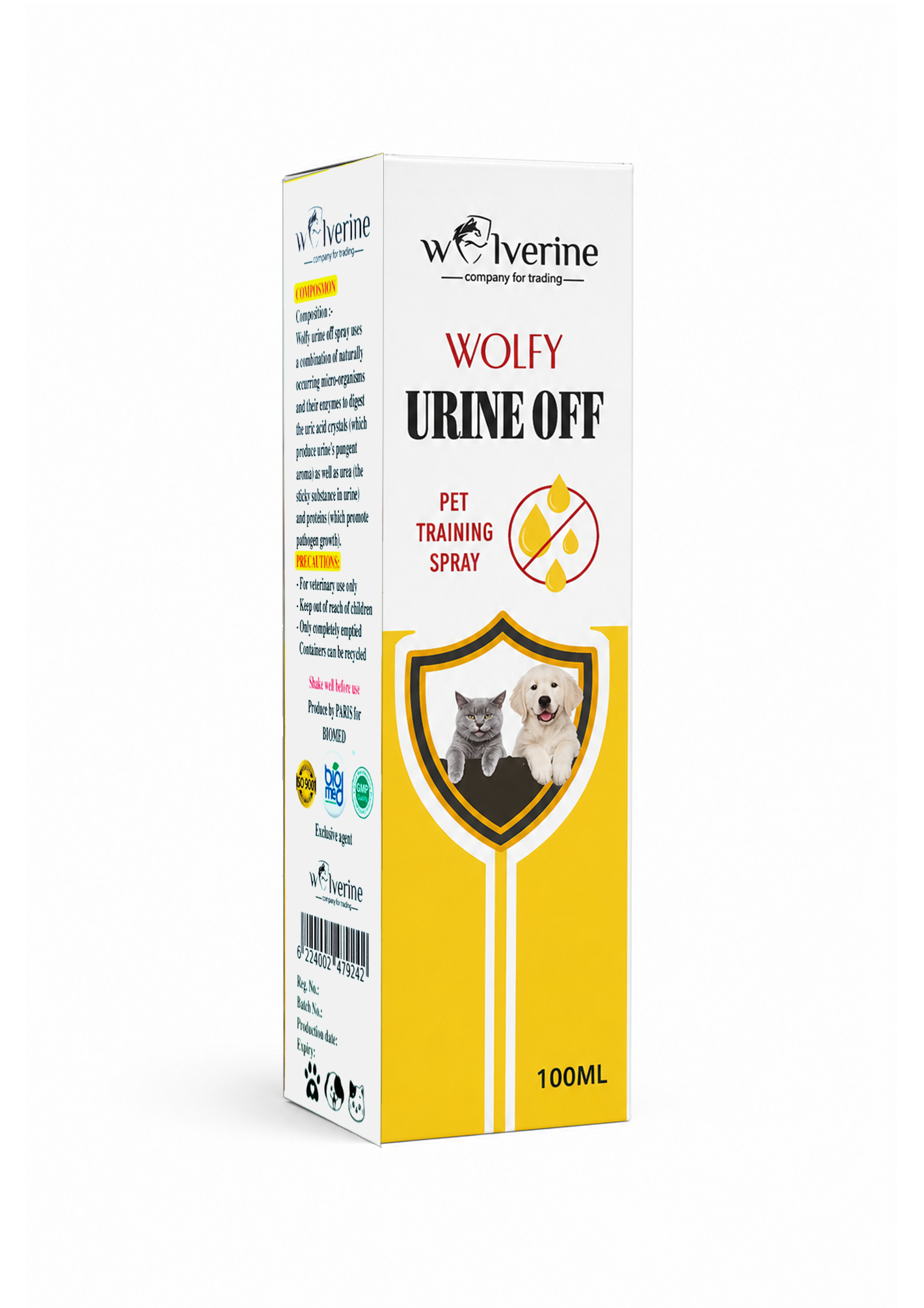 w2 Wolverine Wolfy Urine Off Pet Training Spray – 100ml - الصورة 1
