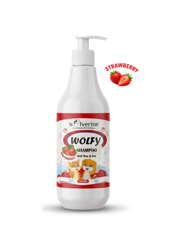 Wolverine Wolfy Shampoo Anti Flea And Tick with Strawberry 500ml