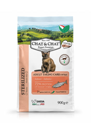 Expert Chat & Chat Care Adult Sterilized Cat Food with Salmon 900g