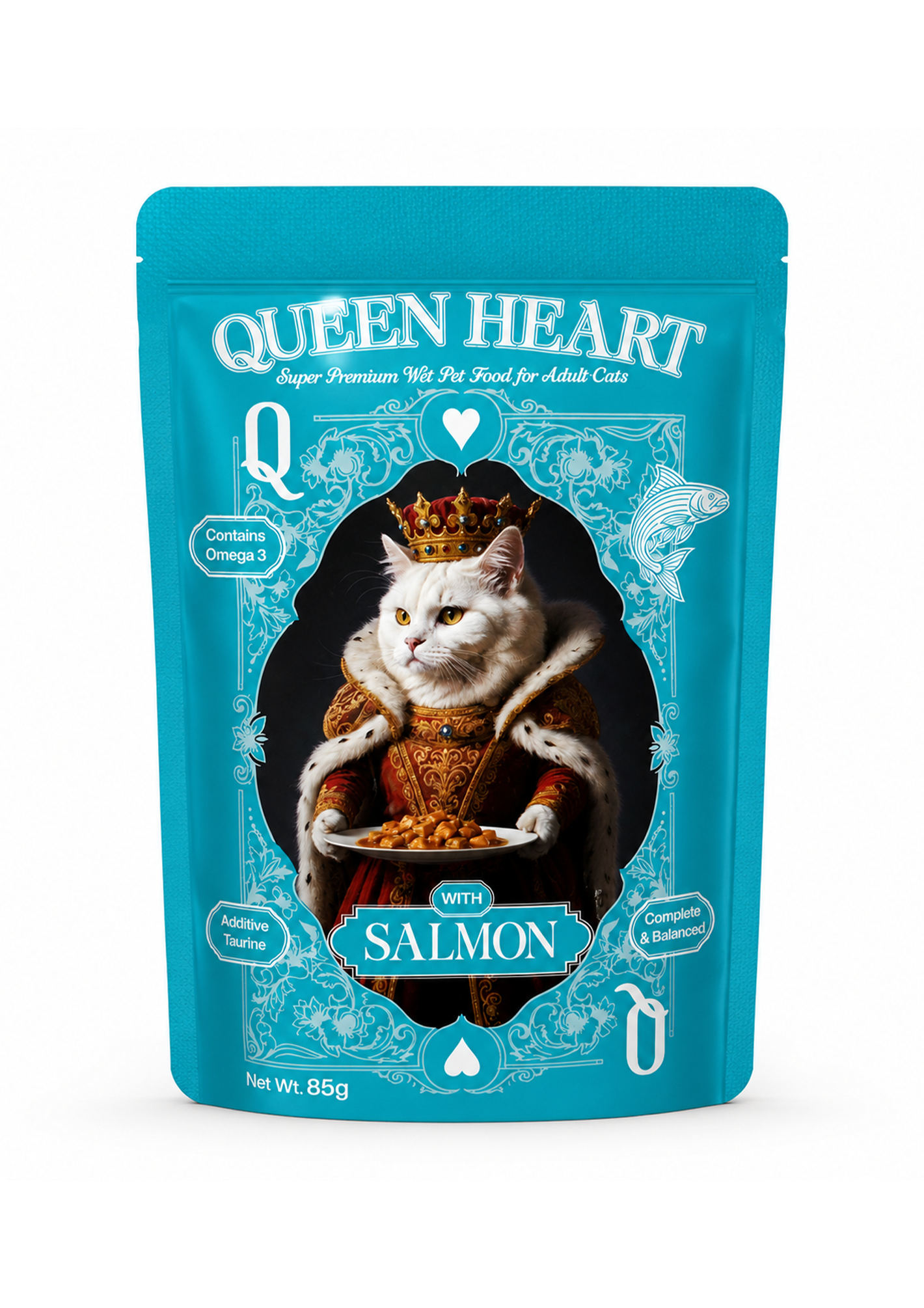q2 Queen Heart Super Premium Wet Pet Food with Salmon 85g - Image 1
