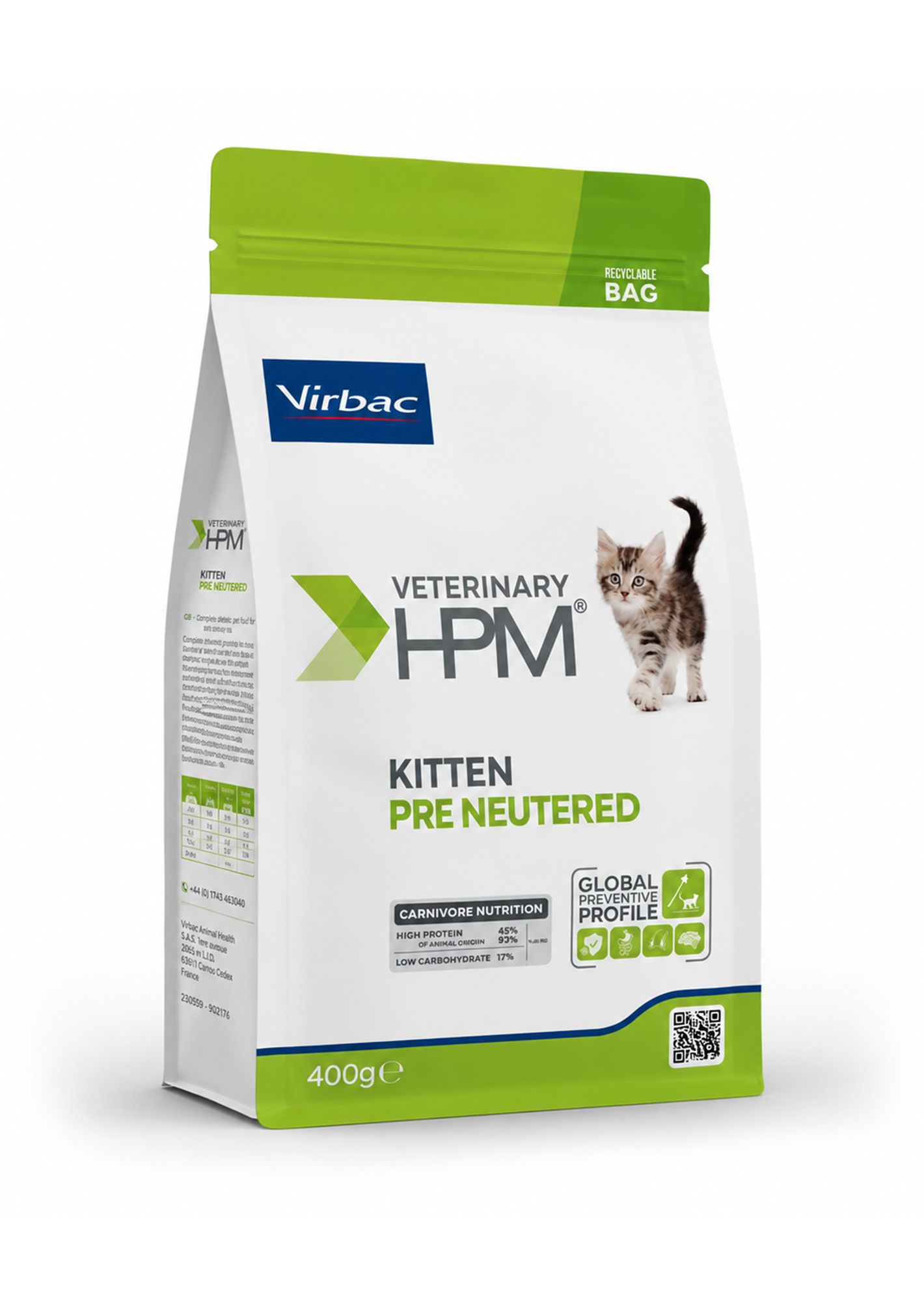 virbac-k Virbac Veterinary HPM Kitten Pre Neutered 400g - Image 1