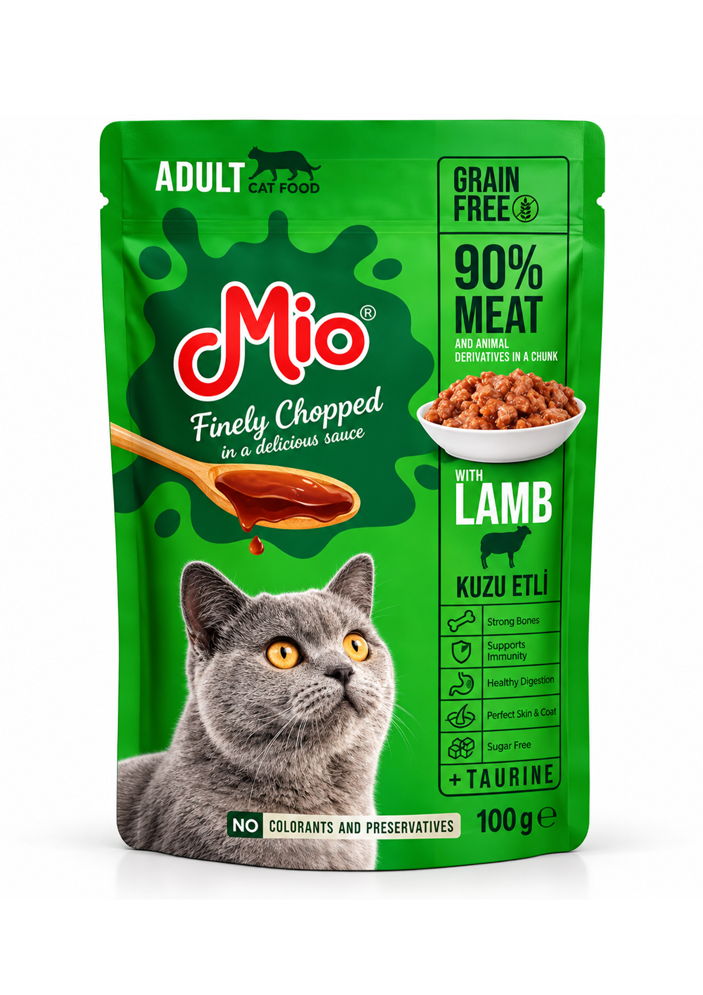 lamp Mio Adult Cat Food Lamb 100g - Image 1