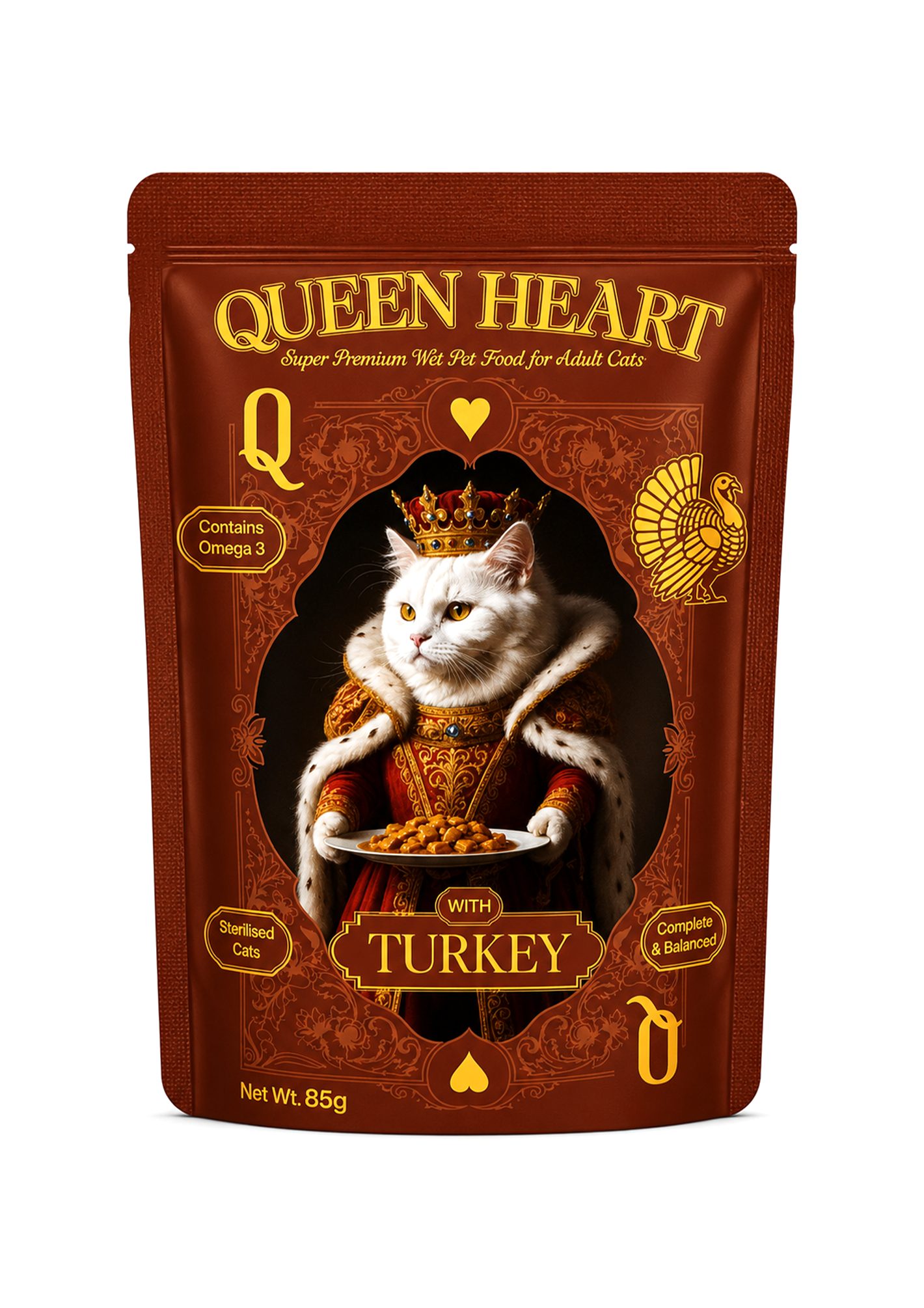 q4 Queen Heart Super Premium Wet Pet Food with Turkey 85g - Image 1