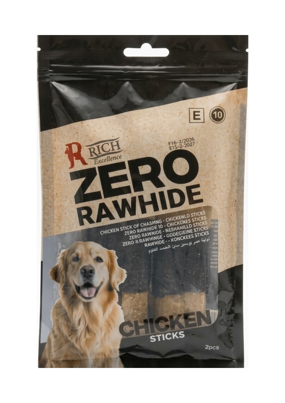 templet (4) Rich Excellence Zero Rawhide Chicken Sticks 2PCS - Image 1