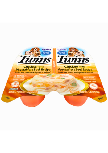 INABA Twins Chicken with Vegetables & Beef Recipe 2*35g