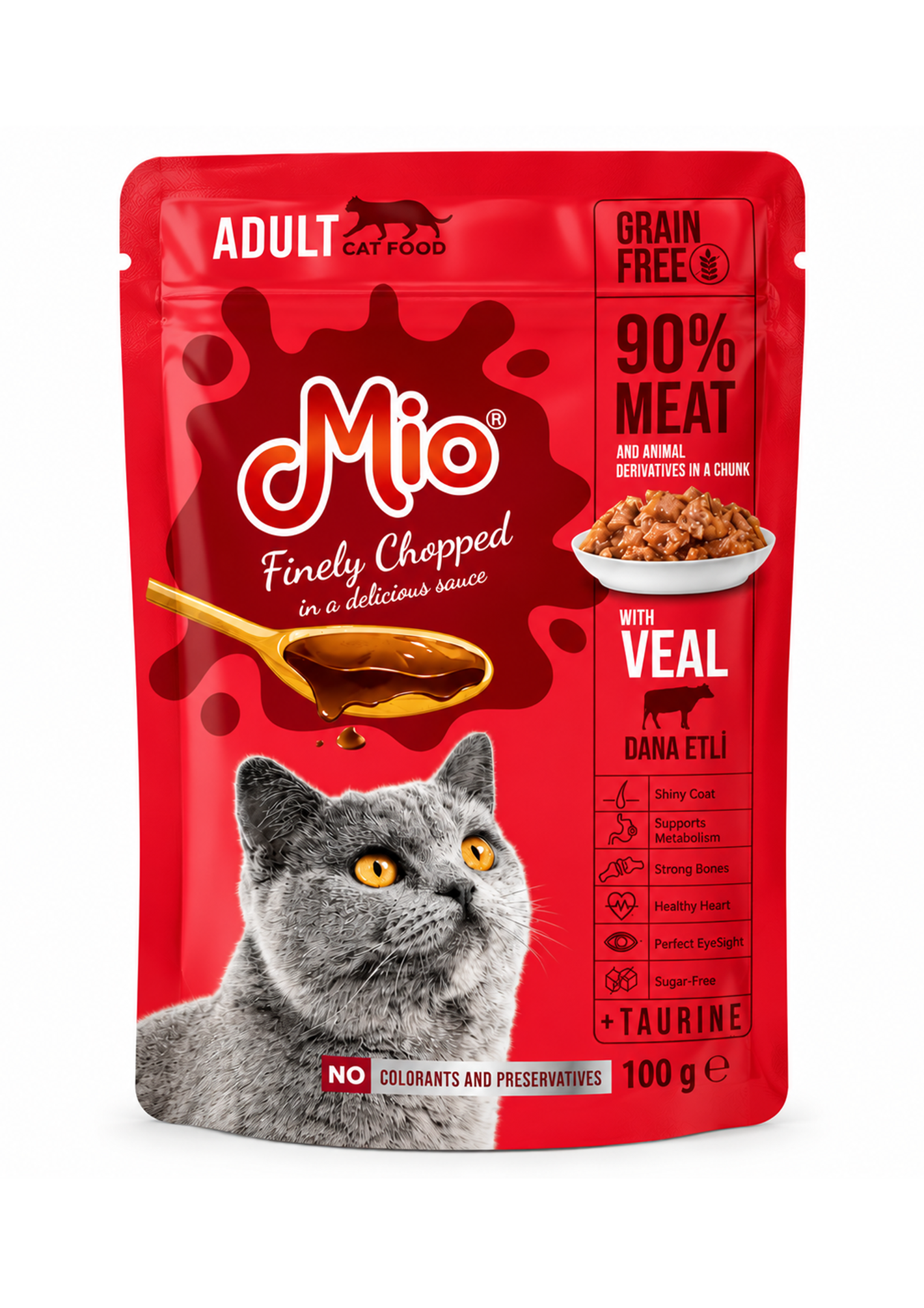 veal Mio Cat Food with Veal in Sauce 100g - الصورة 1
