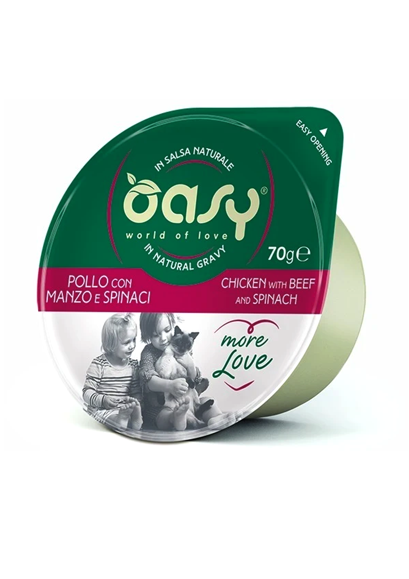 18 Oasy More Love Tuna with Chicken Beef And Spinach in Natural Gravy 70g - Image 1